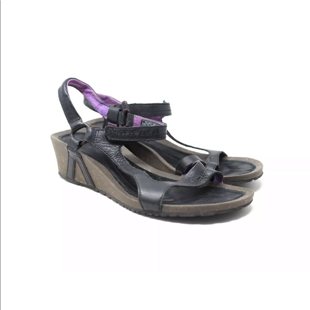 TEVA VENTURA CORK WEDGE Leather SANDALS women 11